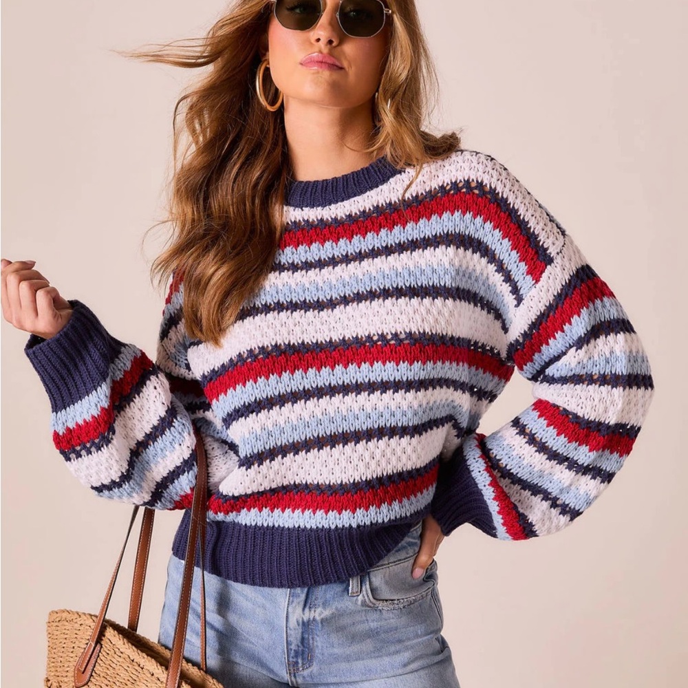 Low Tide striped crew neck sweater
